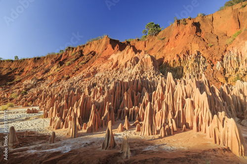Abstract geological formation in Red Tsingy Madagascar photo