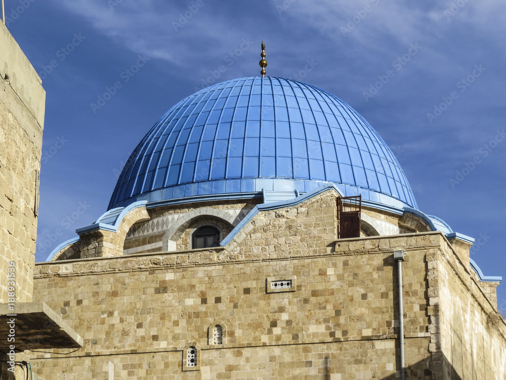 Acre or Akko, Israel - view of a typical mosque dome in the old city of Acre.