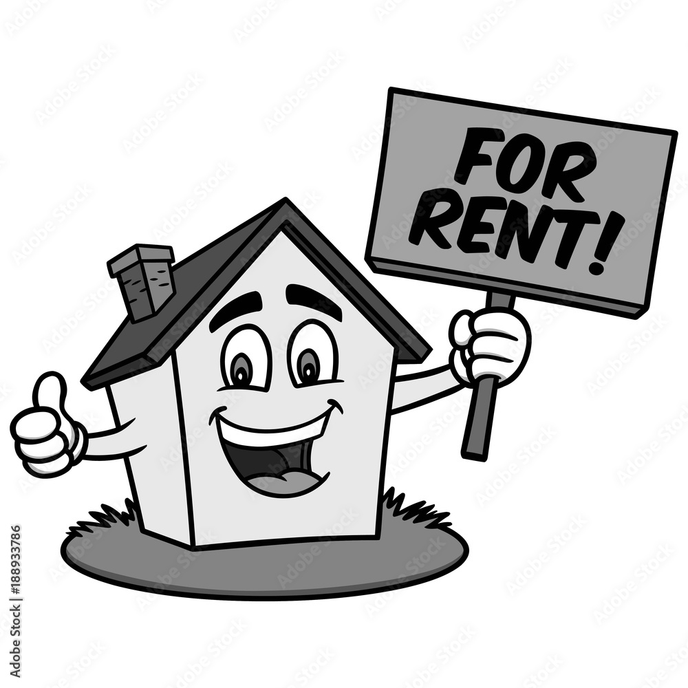 Cartoon House for Rent Illustration A vector cartoon illustration of
