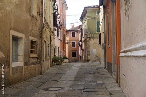 Tranquil street in the city center of Izola