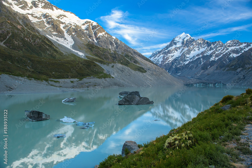 Fototapeta premium krajobraz parku narodowego mt.cook, Nowa Zelandia
