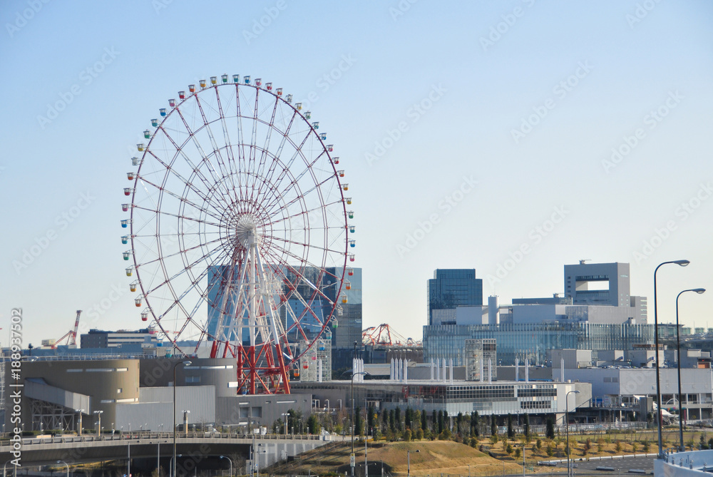 Daikanransha Ferris Wheel in Odaiba Tokyo, Japan.
