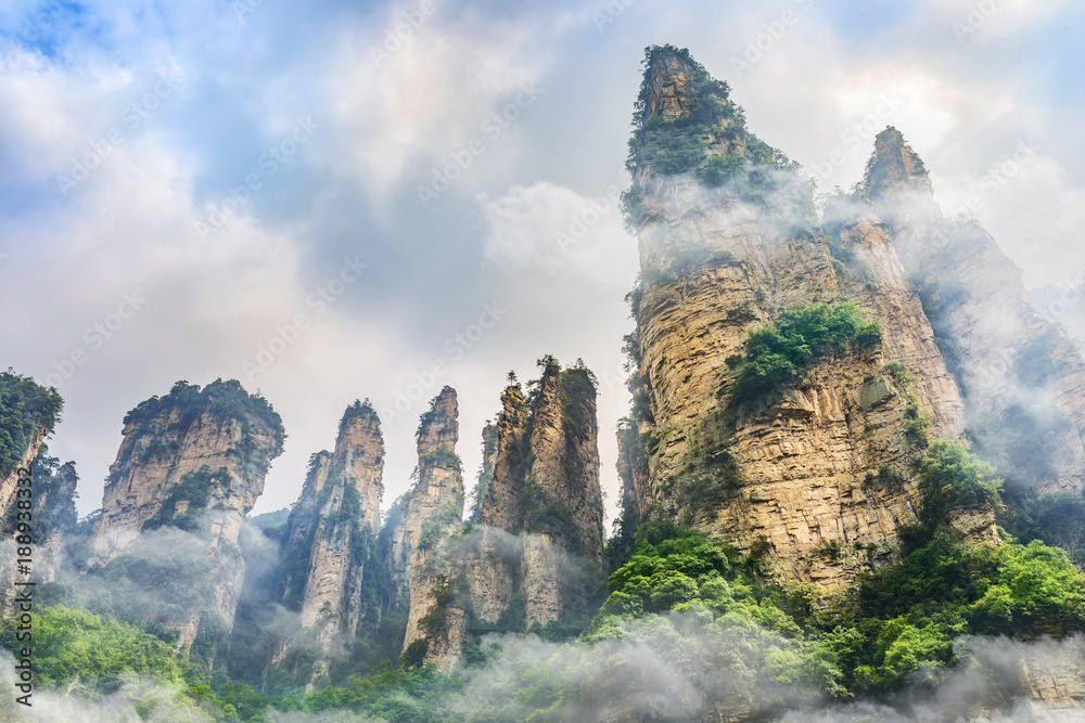 Landscape of Zhangjiajie. Located in Wulingyuan Scenic and Historic Interest Area in china.
