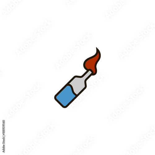 molotov cocktail flat vector icon