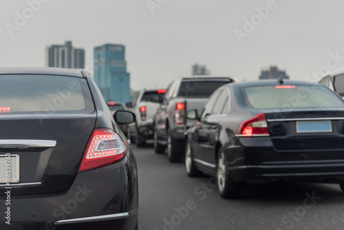 traffic jam with row of cars on toll way © 290712