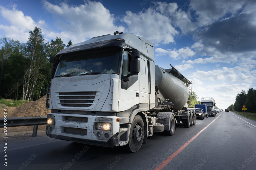 The highway transportation with cars and Truck The highway transportation with cars and Truck