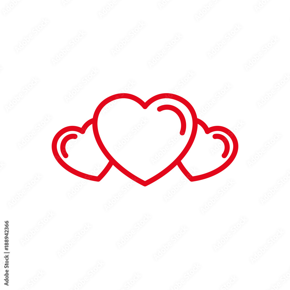 Set of Love group Icon. Simple Heart Illustration Line Style Logo Template Design. 