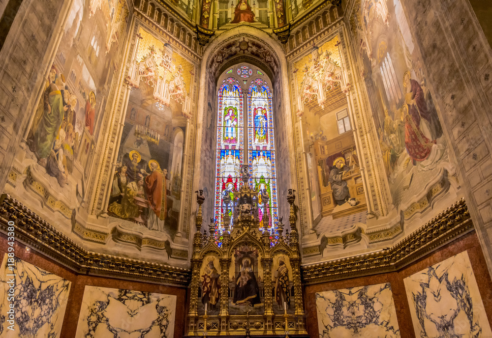 Interior of Basilica of Santa Casa, the Shrine of the Holy House of Virgin Mary. The Sanctuary is the first international Sanctuary dedicated to the cult of the Madonna.