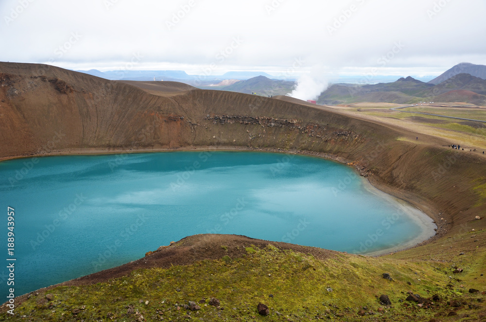 Víti crater and lake in north Iceland Krafla area