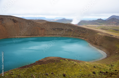 Víti crater and lake in north Iceland Krafla area