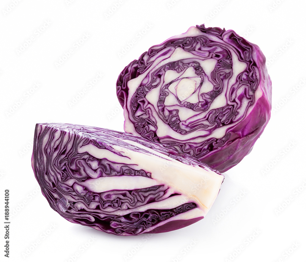 Obraz premium Purple cabbage isolated on white background