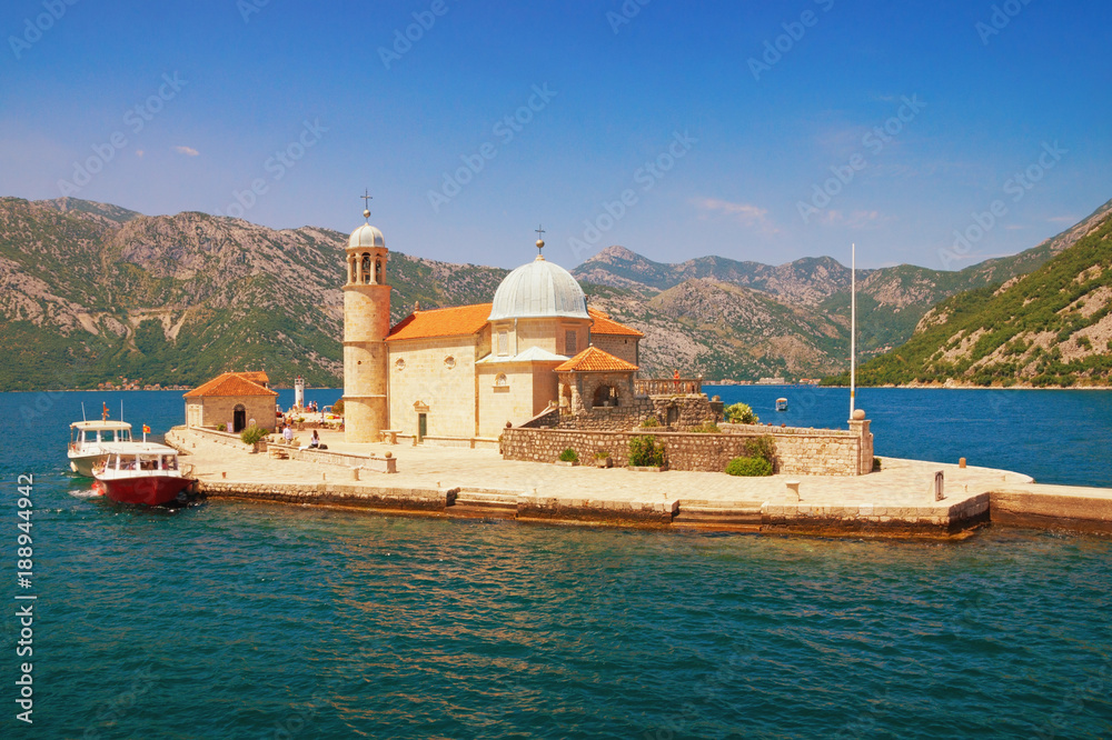 Island of Our Lady of the Rocks ( Gospa od Skrpjela ). Bay of Kotor, Montenegro
