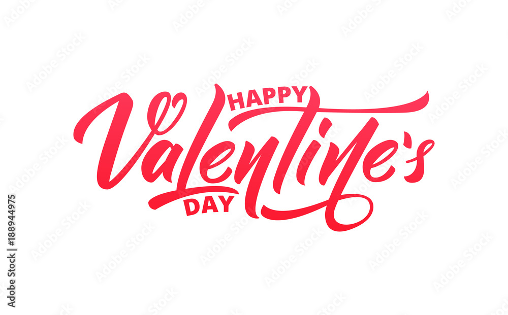 Valentines Day. Script lettering design. Happy Valentine's Day