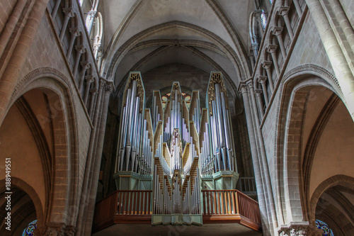 GENEVA, SWITZERLAND - SEPTEMBER 14 - church organ of cathedral of St. Peter in Geneva, Switzerland. SEPTEMBER 2012.