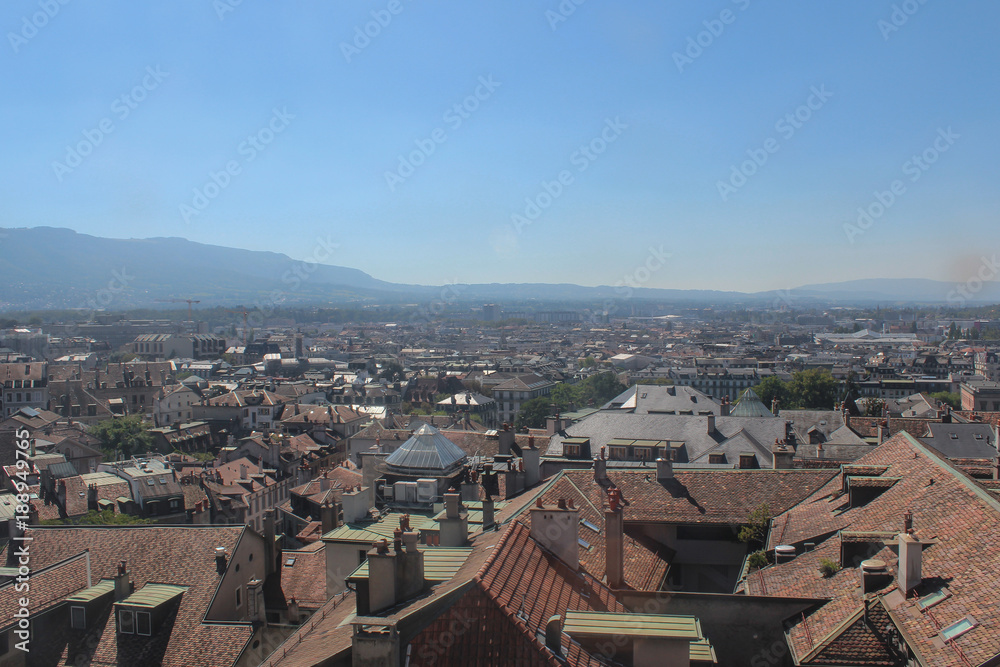 GENEVA, SWITZERLAND - SEPTEMBER 14 - View of the city from a height.