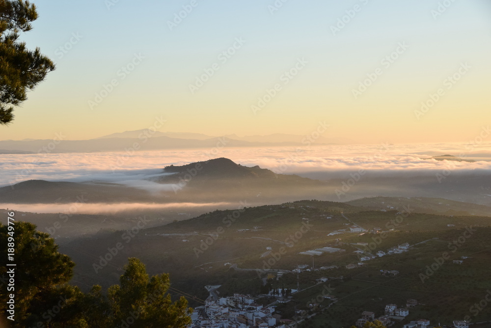 Sunrise on Tolox in the Sierra de las Nieves