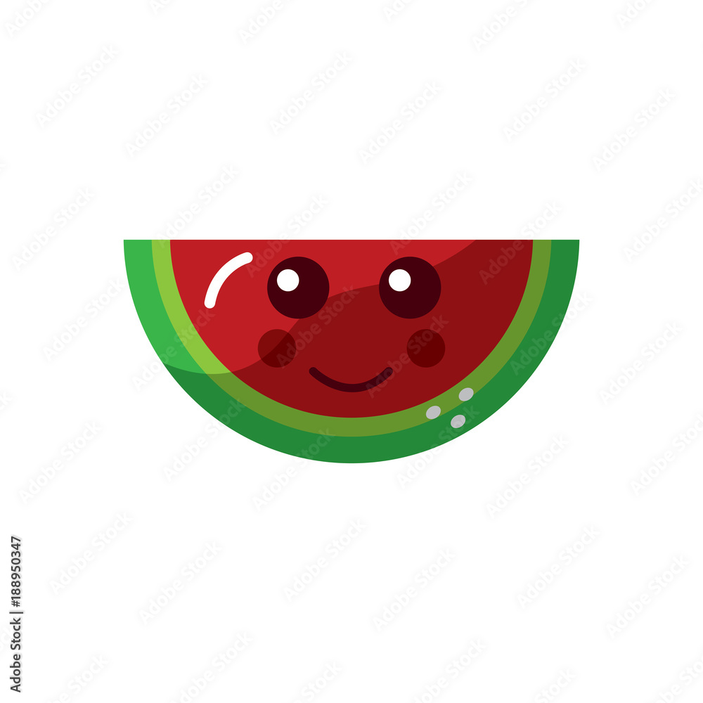 Obraz premium watermelon happy fruit kawaii icon image vector illustration design 