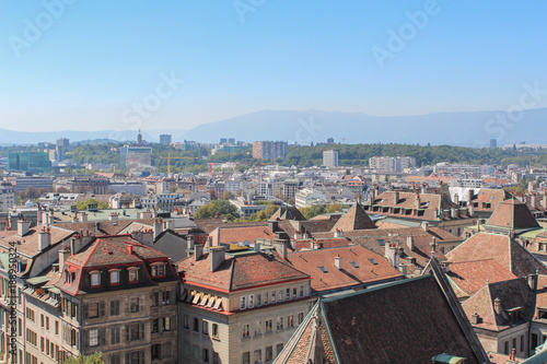 GENEVA, SWITZERLAND - SEPTEMBER 14 - View of the city from a height.