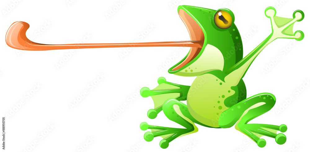 Fototapeta premium Frog Tongue Cartoon