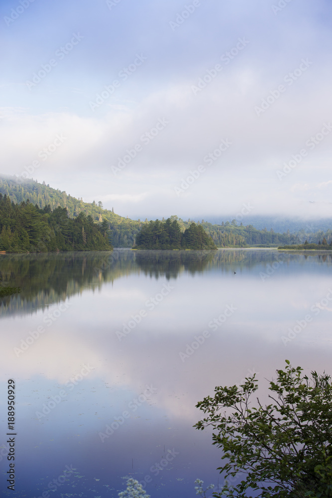 Summer morning in La Mauricie National Park, Quebec, Canada 