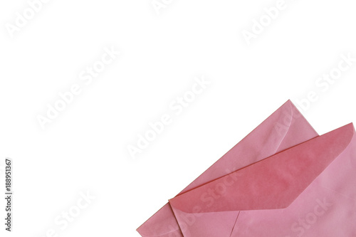 Pink envelope for enclose a letter or document