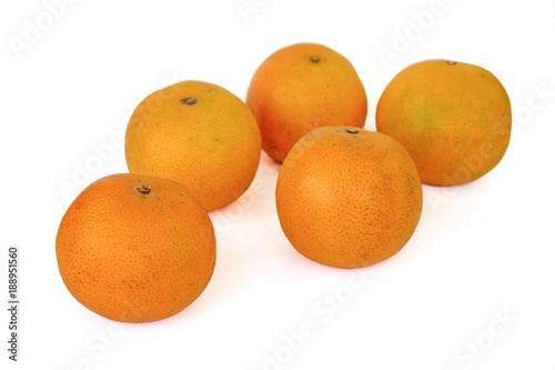 Orange fruit on white backg...