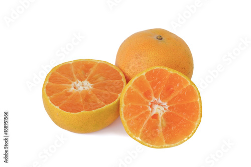Orange fruit on white backg...