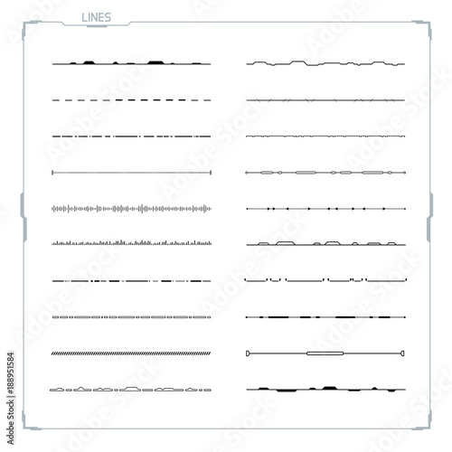 Futuristic Lines Set. Abstract Elements