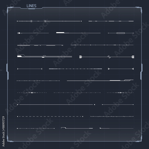 Futuristic Lines Set. Abstract Elements