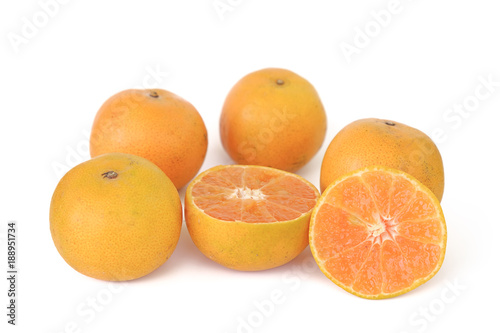 Orange fruit on white backg...