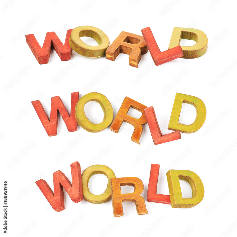 Word made of wooden letters isolated Word made of wooden letters isolated
