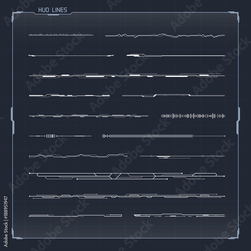 Futuristic Lines Set. Abstract Elements