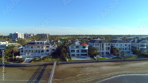 Aerial video mansions neighborhood Belleview Island Belleair Florida photo