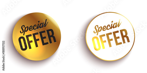 Set of color special offer buttons or badges. Vector illustration. photo