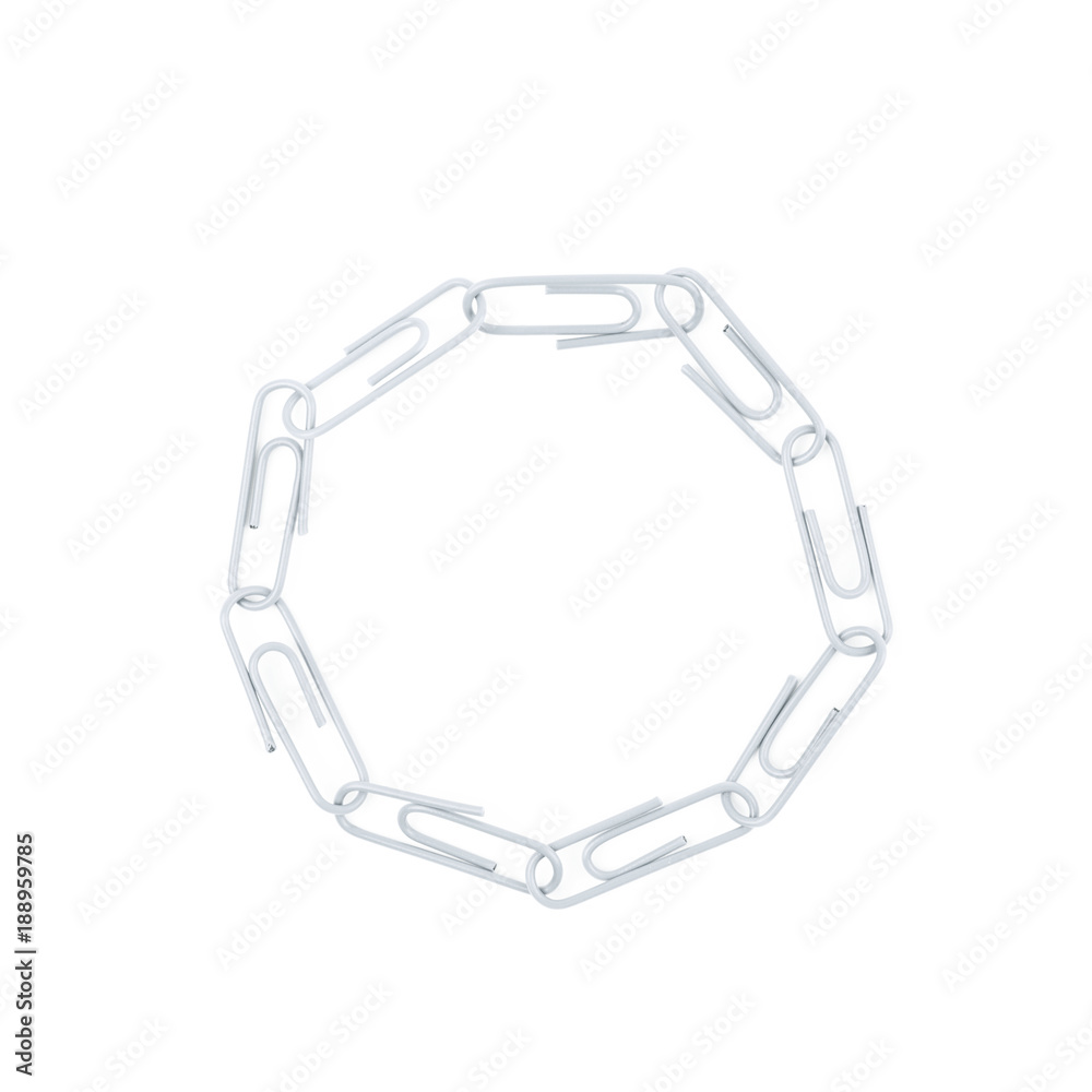 Round frame made of office clips Round frame made of office clips