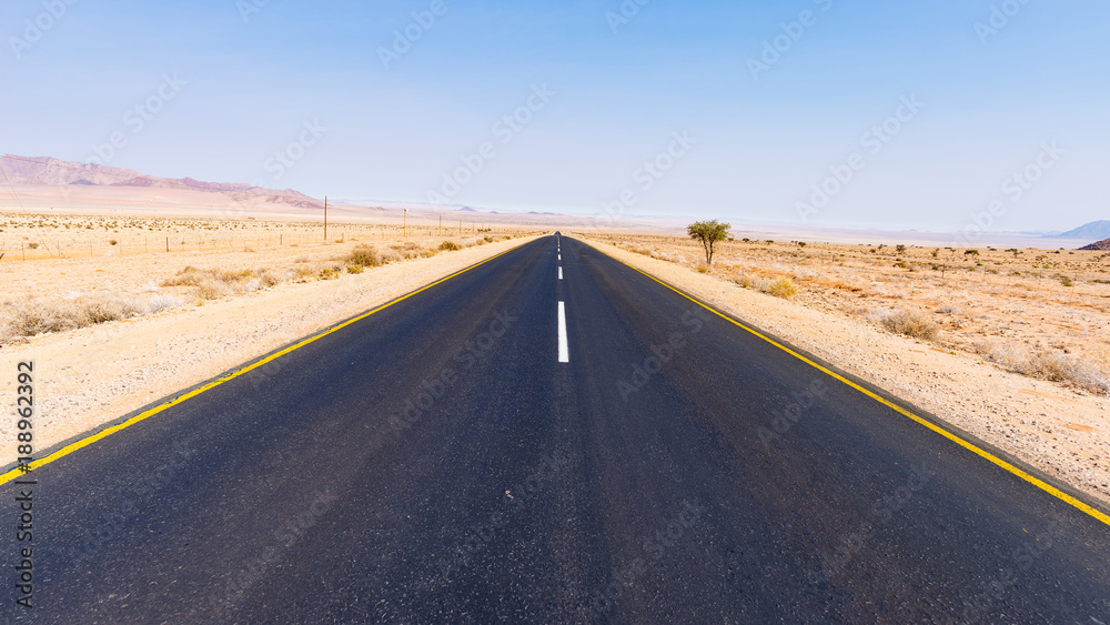 Road trip Aus Luderitz, crossing desert landscape, Namibia, Africa.