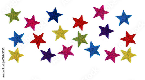 Colorful glitter relief stickers on an isolated white background, can be used individually also.