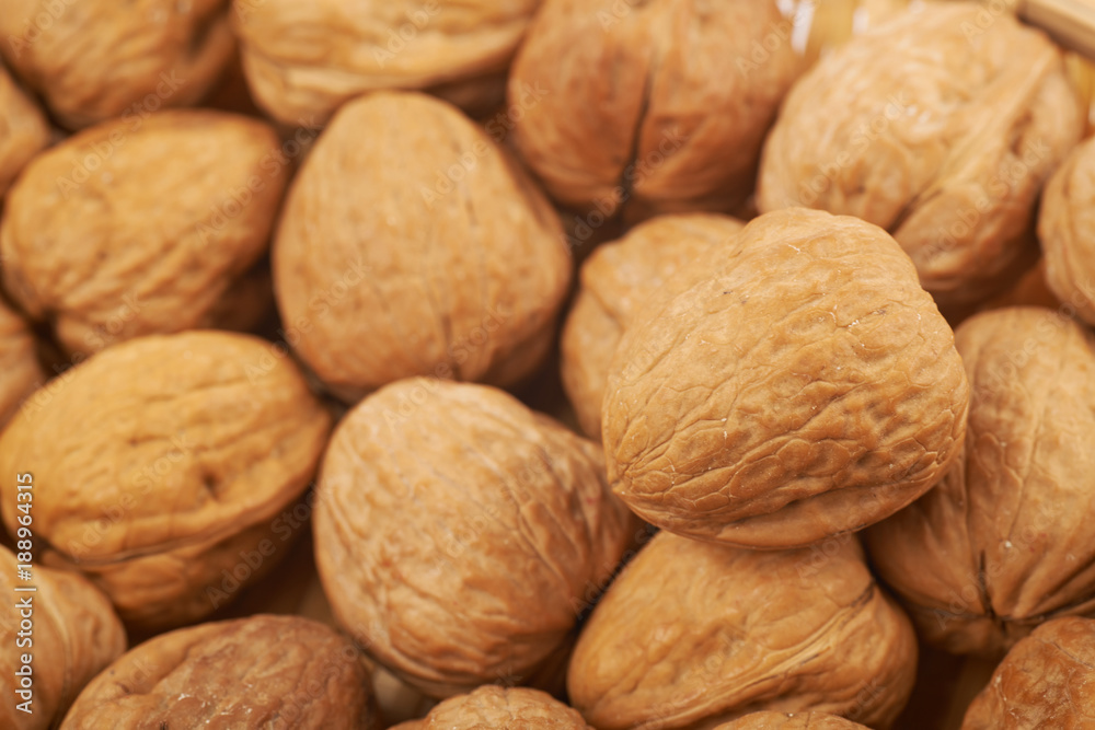 Surface coated with walnuts Surface coated with walnuts