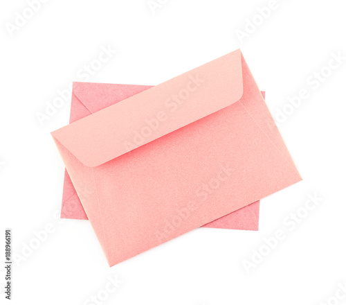 Pile of paper envelopes isolated