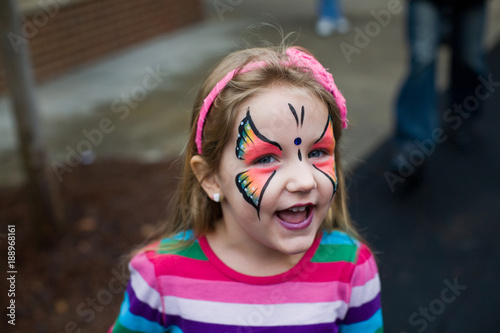 Face Painted Little Girl at a Festival photo