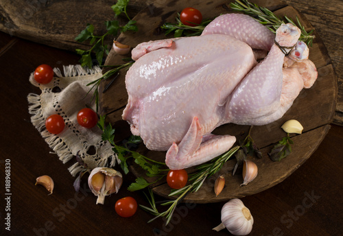The Split Carcass of Raw Chicken