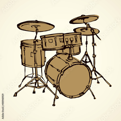 African drum. Vector drawing