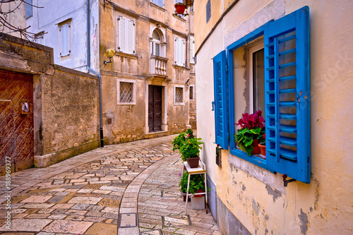 Mediterranean stone street of Porec view photo