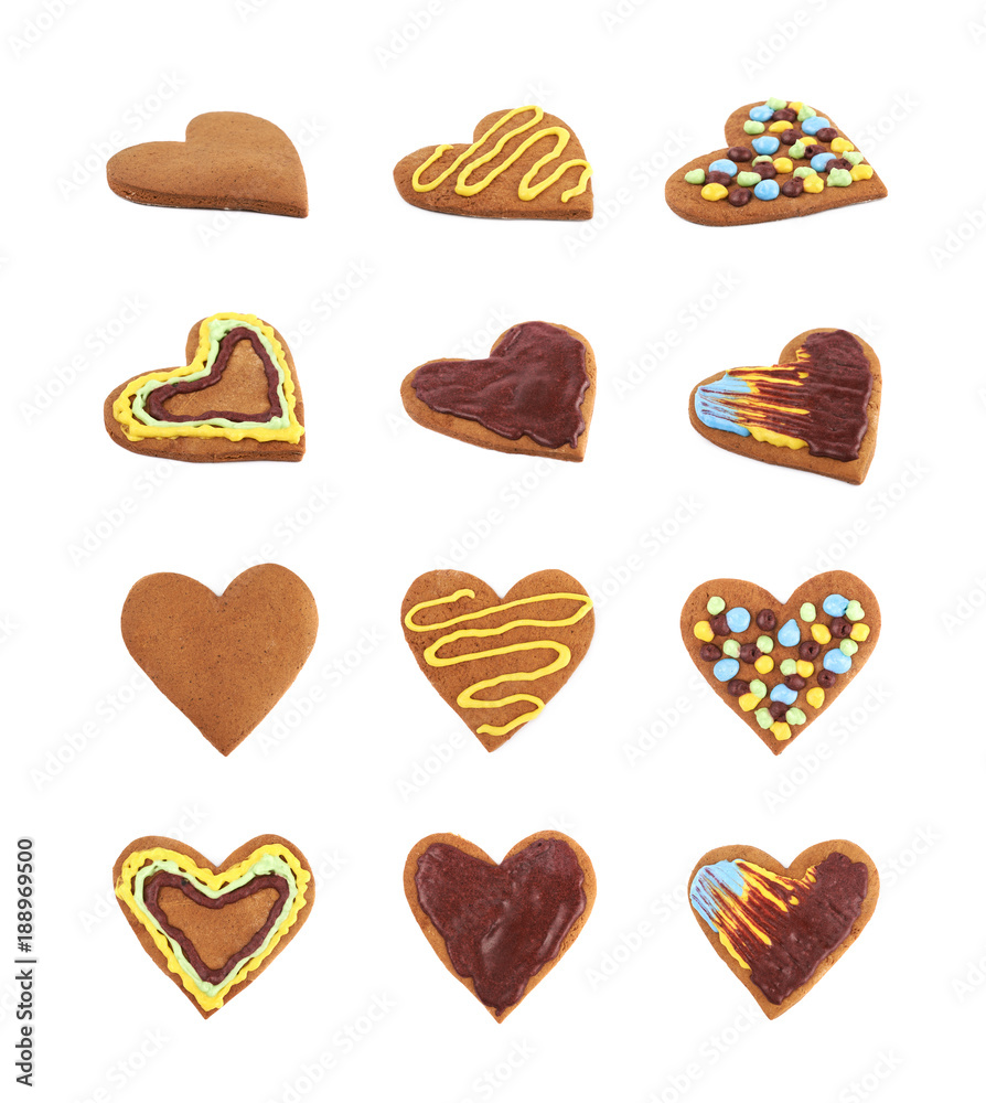 Obraz premium Heart shaped cookie isolated