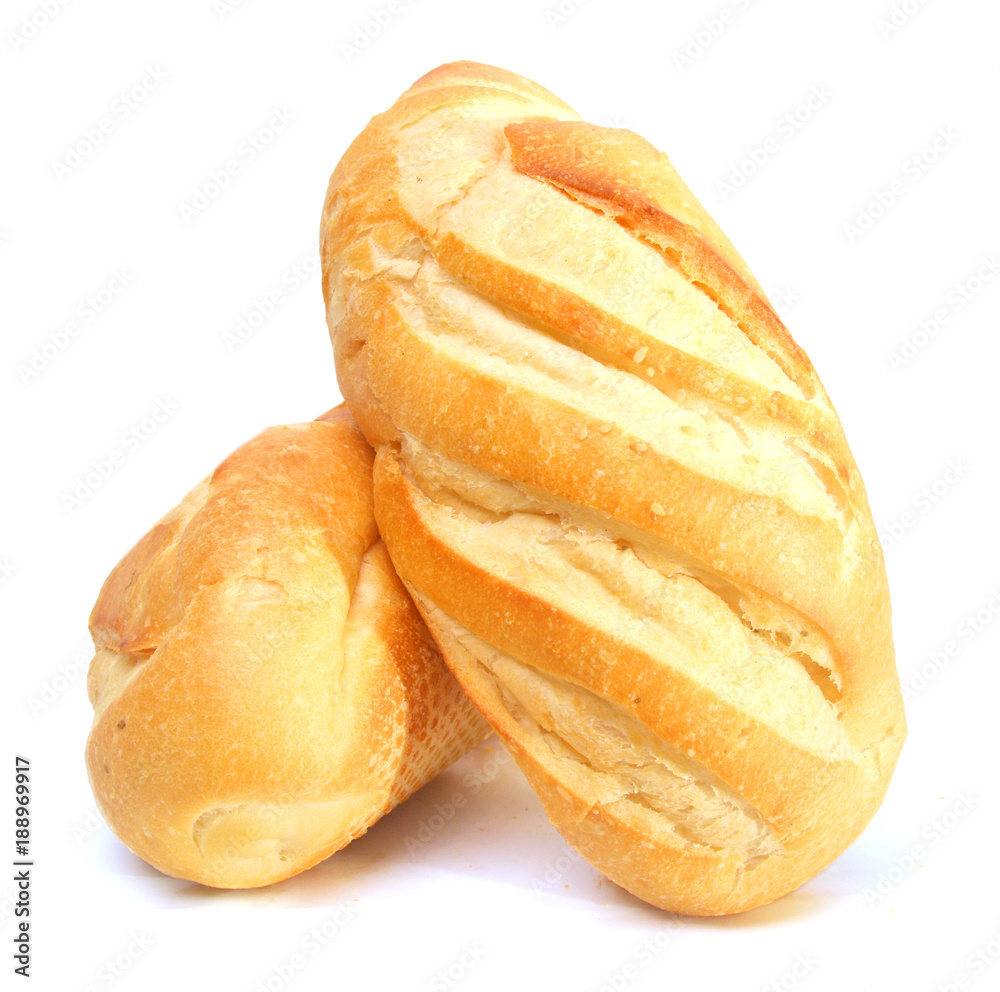 Two bread on white background Two bread on white background