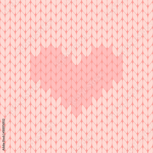 pink knitted seamless pattern with heart