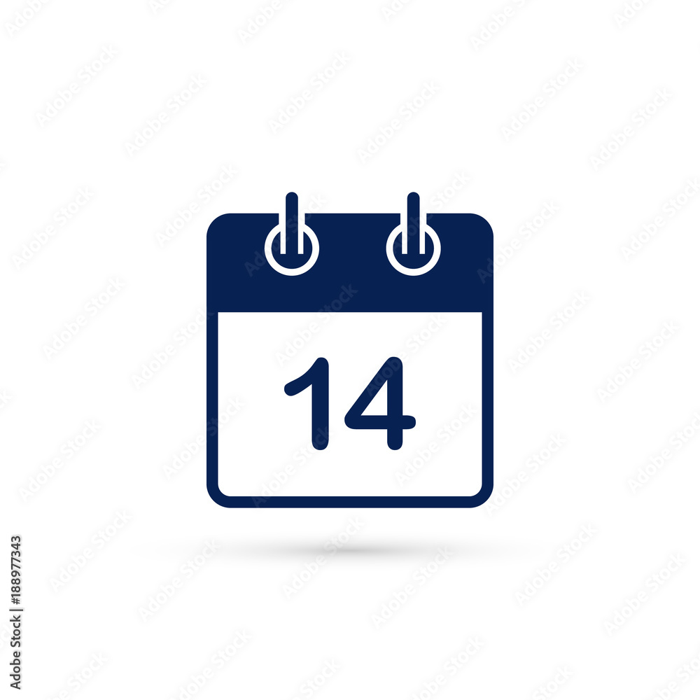 Calendar Icon Velentines Day 14 february, Vector isolated flat design calendar sheet. Calendar Icon Velentines Day 14 february, Vector isolated flat design calendar sheet.