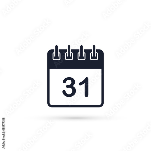 Calendar Icon, Vector isolated flat design calendar sheet