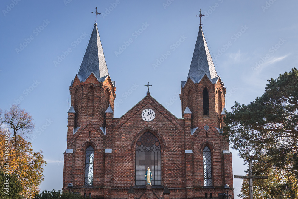 St Margaret church in Leoncin, small village near Warsaw, Masovia region of Poland