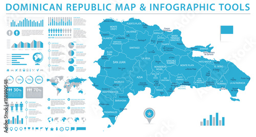 Dominican Republic Map - Info Graphic Vector Illustration